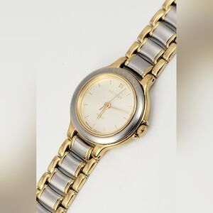 Vintage Seiko Lucent Ladies Quartz Watch 4N21-0340 Two-Tone Gold & Silver 23 mm